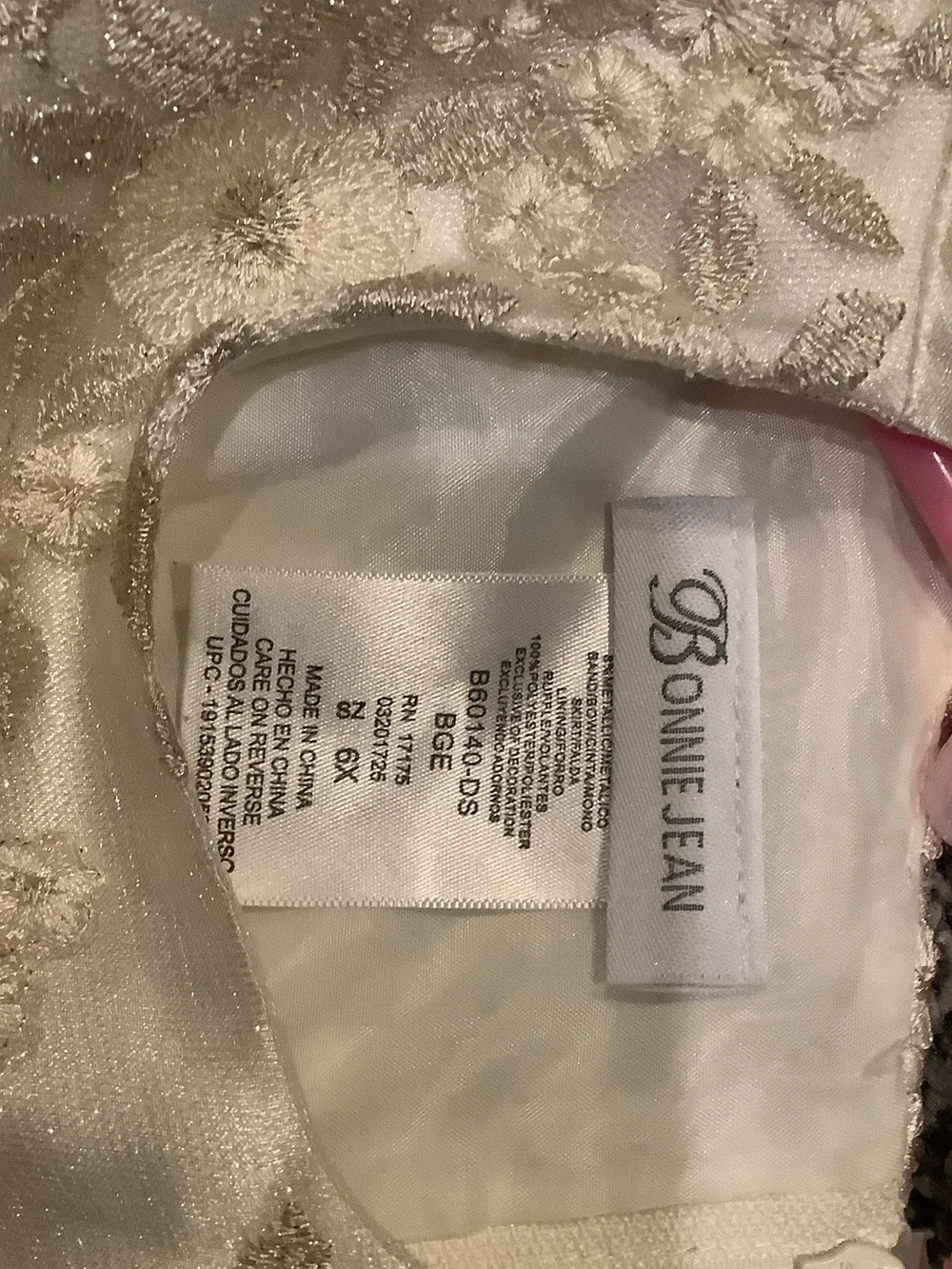 Bonnie Jean Ivory Lace Tulle Dress with Satin Bow
